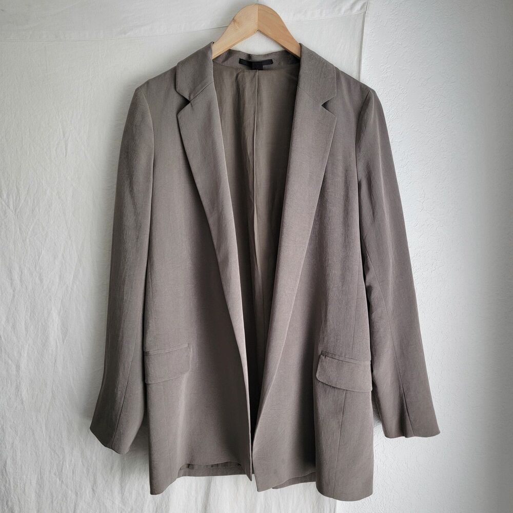 AllSaints Aleida Lightweight Blazer Jacket Taupe Pockets Lined Women's Size 6